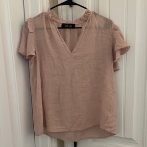Fab'rik Blush Ruffle Sleeve Blouse